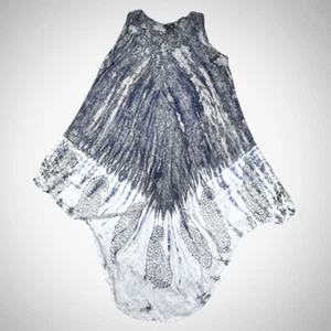 Ana & Rose Dress Women One Size Black White Tie Dye A-Line V-Hem Tunic Boho - Picture 1 of 8