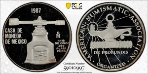 1987 MEXICO SILVER MEDAL ANA 96TH CONVENTION - PCGS PF 69 ULTRA CAMEO - Picture 1 of 8