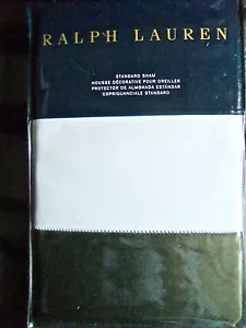 Neu in Verpackung $ 130 Ralph Lauren Langdon STANDARD Kissenbezug weiß mit Tweed grün Baumwolle - Bild 1 von 6