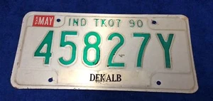 1990 Indiana Tk07 License Plate, 45827Y - Picture 1 of 2