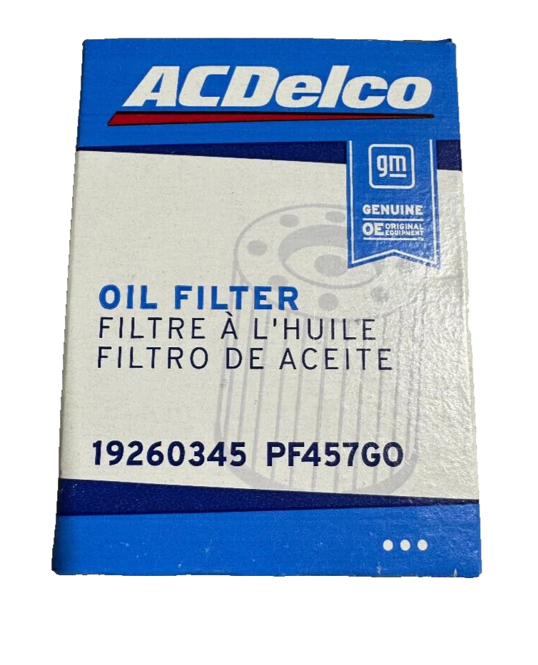 FILTRO DE ACEITE DE MOTOR CHEVY EQUINOX 2010-2017 2,4 litros P/N 19260345 genuino fabricante original nuevo GM Foto 1 de 4