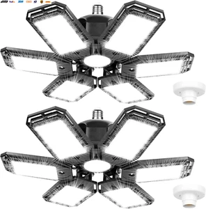 2 Pack LED Garage Lights 180W Deformable 18000LM Close to Ceiling Light Fixtures - Picture 1 of 7