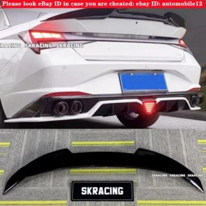 Fits 2021-2024 Hyundai Elantra NEW Gloss Black Rear Tail Trunk Spoiler Wing Lip - Picture 1 of 14