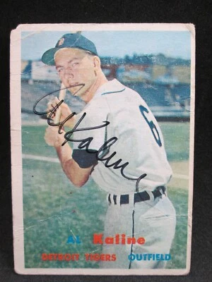Al Kaline Signed 1957 Topps #125 Detroit Tigers AUTO - Image 1 of 2