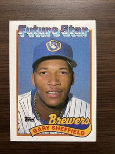 1989 Topps Baseball Card Future Star Gary Sheffield #343 Milwaukee Brewers
