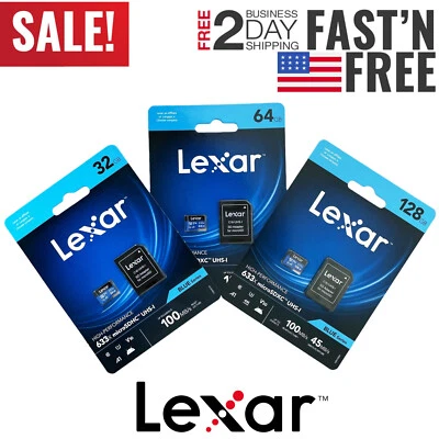 Lexar Micro SD 32GB 64GB 128GB Memory Card Class 10 for Phone Camera Drone Lot - Image 1 of 4