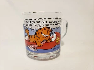 Vintage Garfield Glass Mug McDonald's I'm Easy To Get Along With 1978 - Picture 1 of 5