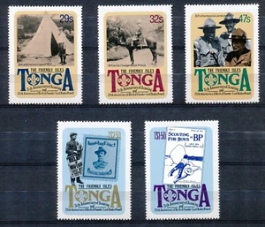 125° ANNO. di NASCITA DI FINDER: LORD BADEN POWELL-TONGA 1982- 2 SET HK173 - Foto 1 di 2