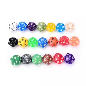 2Pcs D20 Gaming Dice Twenty Sided Die Number 1-20 for RPG GamY_ln - Picture 1 of 9