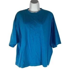 Zara The Standard Blue Oversized T-Shirt L/XL Made In Morocco - Picture 1 of 4