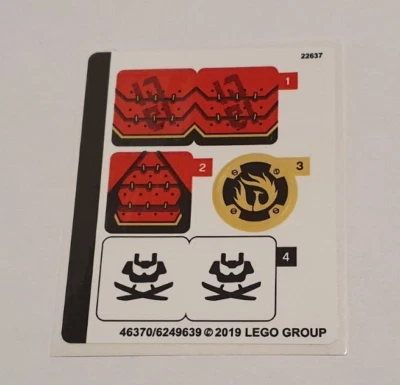 LEGO® Ninjago® Pegatina Del Set 70665 Stk01 Hoja De Pegatinas - Robot Samurai - Imagen 1 de 2