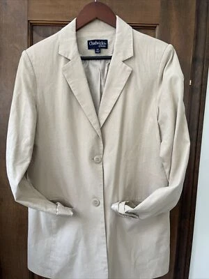 Chadwick’s Classic Jacket 53% Linen 47% Rayon Long 26” Long Sleeve Button 14T - Image 1 of 4