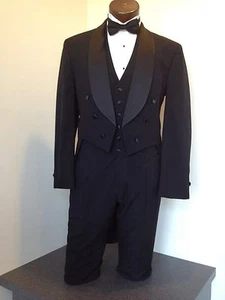 Black Tuxedo Tail Coat - Formal full dress Shawl Lapel - boys sizes 3 thru 12 - Picture 1 of 17
