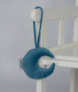 Schnullerkette Mond Velwet Blau Handgemacht Baby Geschenk Mädchen Junge - Bild 1 von 2