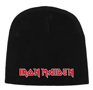 Iron Maiden Logo Embroidered Logo Beanie Hat Official Band Merch New - Picture 1 of 2