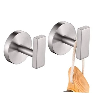 Bademantelhaken Badetuchhaken Edelstahl Wandhaken für 2er Pack Nickel gebürstet - Bild 1 von 8
