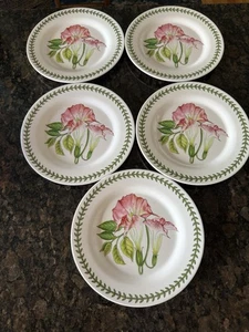 New 5 Portmeirion Exotic Botanic Garden 8” Salad Melamine Plates Pinks HV9 - Picture 1 of 4