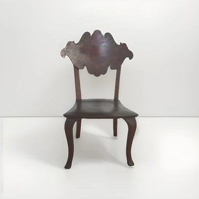 Antique Victorian Mahogany Wooden Side Accent Hall Childs Chair Cabriole Legs - Image 1 of 4