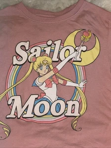NWOT Sailor Moon Short Sleeve T Shirt Girls  10/12 Pink FREE Shipping - Picture 1 of 5