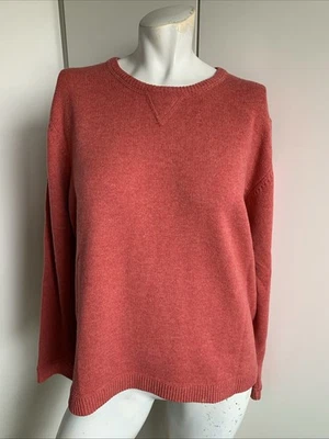 Eddie Bauer 100% Lana Cordero Mujer’s Grande Coral Manga Larga Suéter  Foto 1 de 4