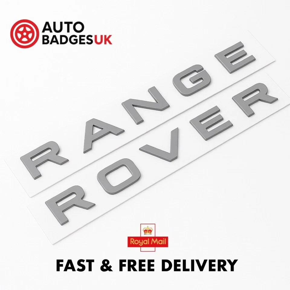 Range Rover Bonnet & Boot Matte Grey Badge GENUINE Lettering Emblem