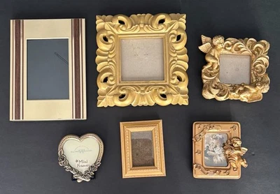 Lot of 6 Vintage Ornate Gold Tone Picture Frames - Image 1 of 4