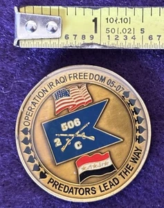 NEW Operation Iraqi Freedom Veteran 05-07 Predators Lead The Way Challenge Coin - Picture 1 of 2