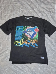 Vintage 1990 Toronto Blue Jays MLB Baseball Grafik T-Shirt Herren M schwarz selten - Bild 1 von 10
