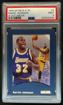 1995-96 Skybox E-XL Magic Johnson A Cut Above #6 Lakers PSA 9 - Image 1 of 2