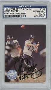 John Friesz 1991 Pro Set Platinum #263 SIGNED with PSA/DNA slab - VERY NICE! - Picture 1 of 2