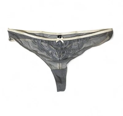 Adore Me Panty Sz 3X Gray Lace Thong Feminine Sexy Cottagecore Fairy - Image 1 of 4