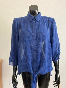 Camicia CHICO’S taglia 1/M blu trasparente - Foto 1 di 6