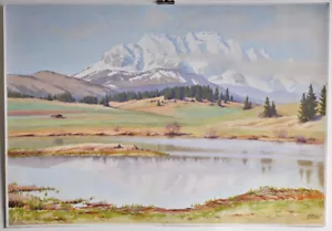 Carl Kessler : Tennsee mit Wetterstein - Großes Aquarell - Bild 1 von 1