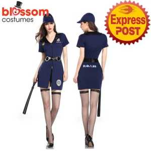 N171 Sexy Navy Police Dress Officer Cops Uniform Women Role Play Costume Outfit - Picture 1 of 7
