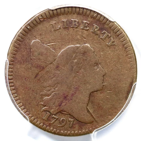 1797 C-3a R-3 PCGS G 06 Plain Edge Low Head Liberty Cap Half Cent Coin 1/2c Cover