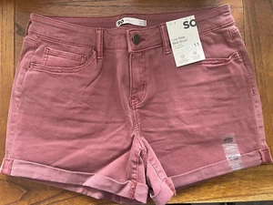 New So Jean Rust Superstretch Low Rise Midi Short 4" Inseam Size 1,11 - Picture 1 of 6