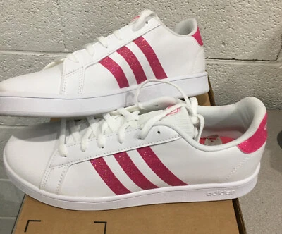 Adidas Women's Super Star White w/Pink Sparkles Stripes EG5136 Size 7 - Image 1 of 4