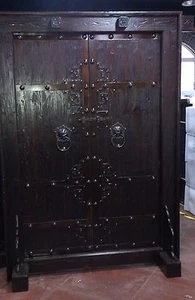 Antike Mittelalter Tür Eingangstür Massivholz Tor Breite147xHöhe216cm Nr.13 - Bild 1 von 3