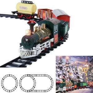 16 PCS Electric Christmas Train Set Lights Sounds Kids Toy Xmas Gift Under Tree - Picture 1 of 18