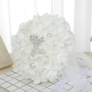 Wedding Bridal Bouquet Artificial Flowers Hand Flower for Party Anniversary - Picture 1 of 6