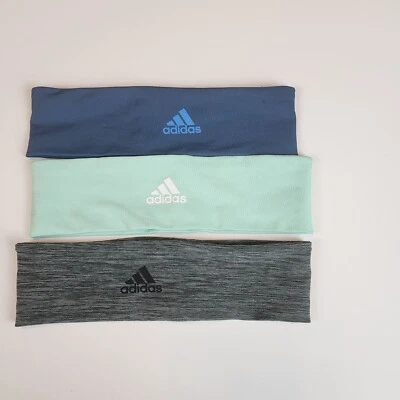 Adidas head band bundle Teal, gray and blue Sports athletic performance - Image 1 of 3