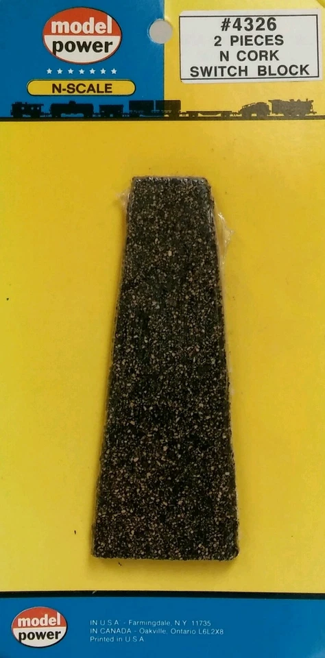 Cork Switch Block - x 5'' (2 pieces)  N Scale  #4326 NIB - Image 1 of 1