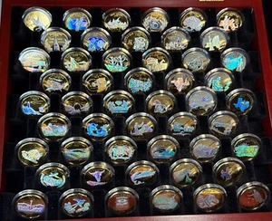 1999-2009 Statehood Quarters Gold Plated Hologram in Display Wood Case Elegant - Picture 1 of 14