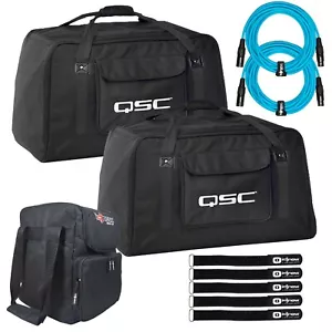 QSC K12TOTE K12 K12.2 Tote Bags w 20FT Blue XLR Cables & Carry Case - Picture 1 of 12