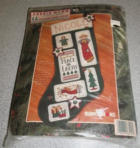Debbie Mumm Counted Cross Stitch Stocking Kit NIP "Peace on Earth" 1996 - Picture 1 of 7