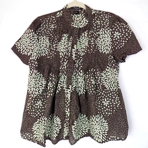 Autograph Top Womens Extra Large Chocolate Brown Green Office School Capsule - Picture 1 of 4