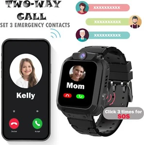 Kinder Telefonuhr Smartwatch SOS LBS 2G Uhr SIM Q12 Wasserdicht Kids Armbanduhr. - Zdjęcie 1 z 13