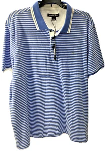 $89.50 Michael Kors Men's Short Sleeve Cotton Polo Shirt, Crew Blue, XL - Picture 1 of 1