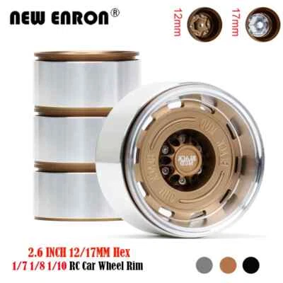 2.6" Negative 7.5 Wheel Rim Beadlock 12/17MM Hex For RC Axial 1/10 1/7 1/8 MK07 - Image 1 of 4