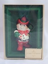 Vintage Hallmark 1982 Cowboy Snowman Christmas Ornament 